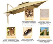 Ombrelone Moonlight LED 3x3m com Base