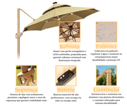 Ombrelone Moonlight LED 3m com Base