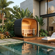 Sauna Outdoor Black Cube Solar Garden