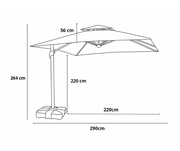 Ombrelone Moonlight LED 2,5x2,5m com Base