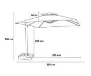 Ombrelone Moonlight LED 3x3m com Base